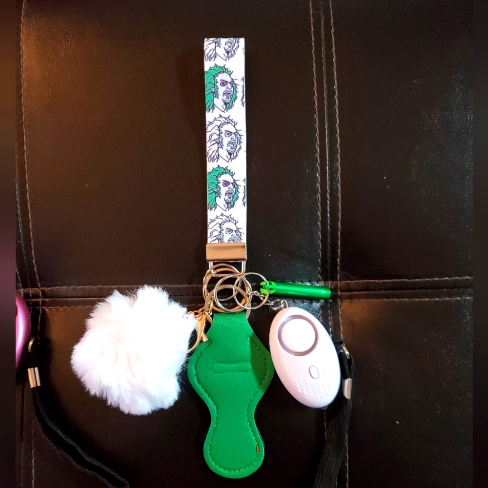 Beatlejuice 5 Piece Keychain, Wristlet, Keyfob